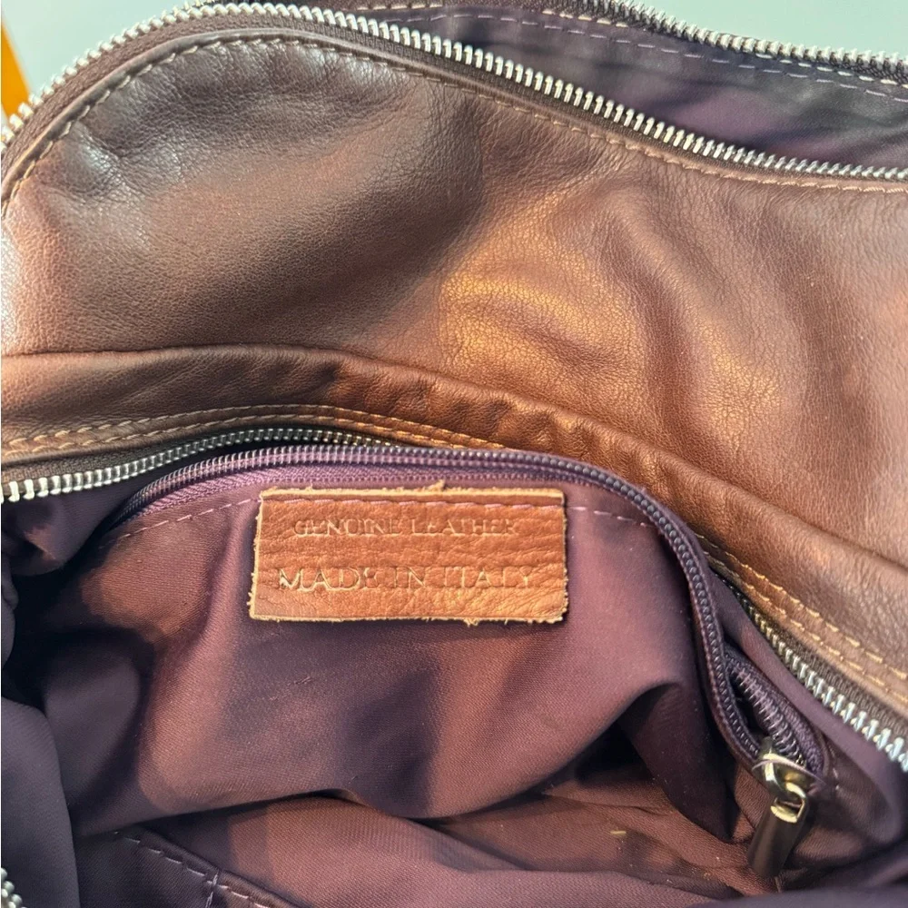 Elegant Brown Leather Handbag - Made in Italy - Picture 9 of 9